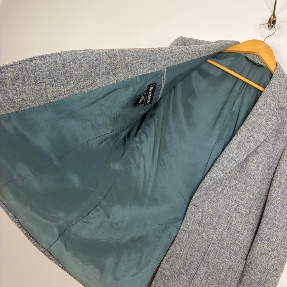 Vintage Harris Tweed Sport Coat Mens 38R Gray Blue Wool Retro Made in Canada - Picture 10 of 14